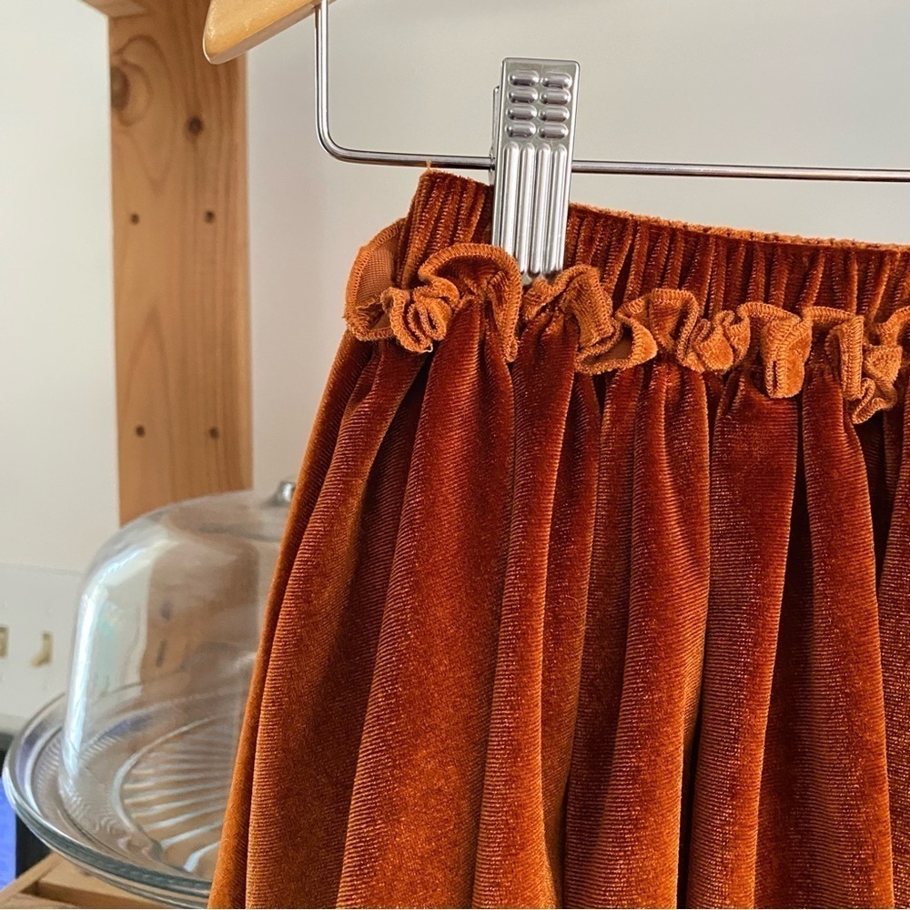 Pink Chicken Gianna Skirt Burnt Orange Velour - Picture 9 of 11